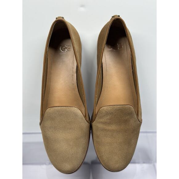 UGG Women's Brown Chestnut Suede Ballet Flats Slip On Size 7 - Picture 1 of 8